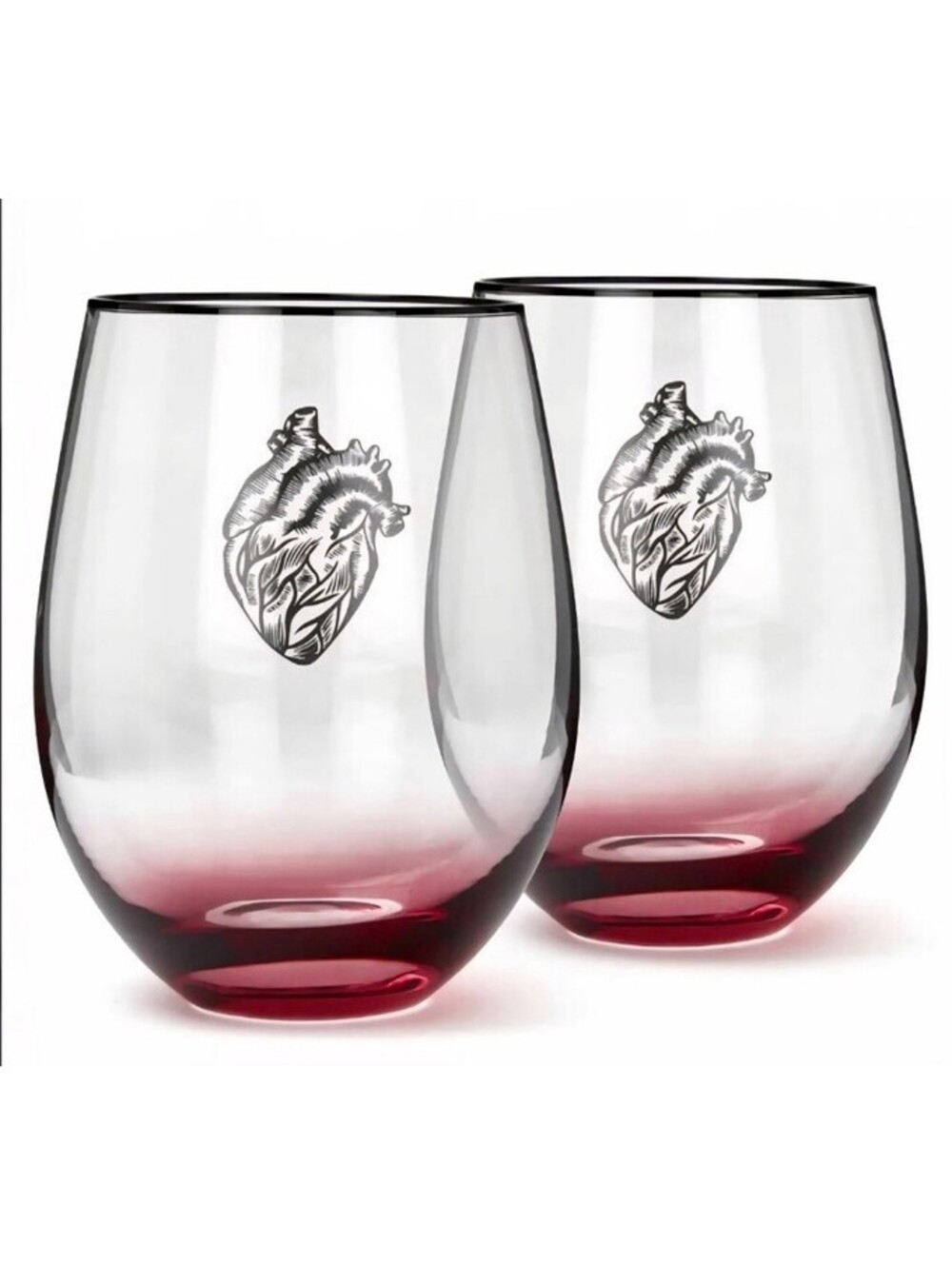 Killstar Ana-Tomic Stemless Wine Glasses Set Of 2 NEW In Box